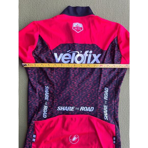 Castelli cycling full zip jersey velofix scorpion red youth boys size small - Picture 8 of 8